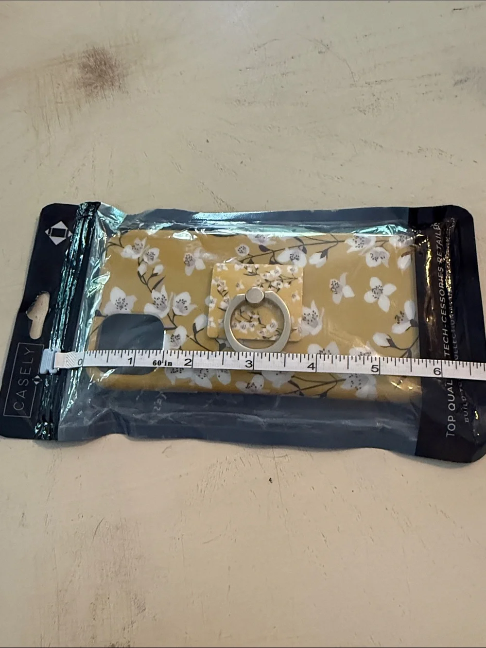Casely iPhone 11 Yellow Cherry Blossom Floral Case New with Ring